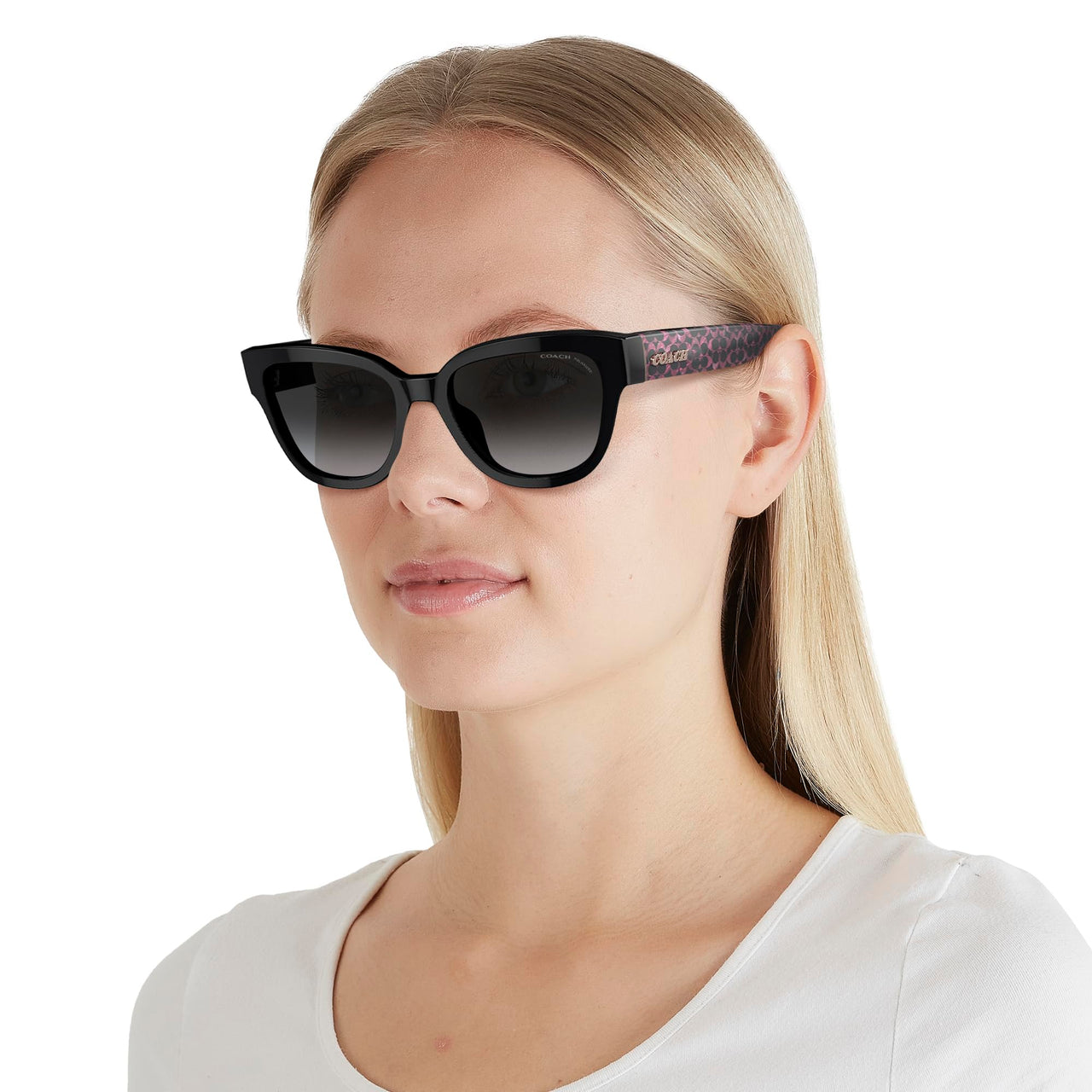 COACH Sunglasses HC 8379 U 5002T3 Cl920 Black Grey Gradient Pola