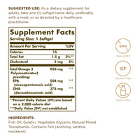 Thumbnail for Solgar Triple Strength Omega 3 950 mg - 100 Softgels, Pack of 2 - Supports Joint & Skin Health - Non-GMO, Gluten Free, Dairy Free - 200 Total Servings