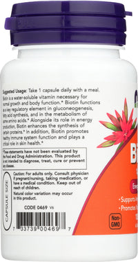 Thumbnail for Now Foods Biotin 1000 MCG - 100 Capsules