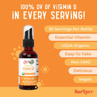 Thumbnail for MaryRuth Organics Vitamin D USDA Organic | VIT D3 Liquid | Sugar Free | Liquid VIT D Spray Immune Support for Adults & Kids | Bone Health| Vegan | Gluten Free | Non-GMO | 30 Servings