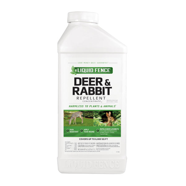 Liquid Fence Deer And Rabbit Repellent Concentrate 40 Ounces, Apply Year-Round