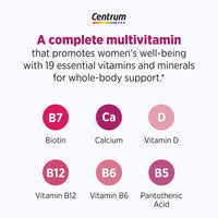 Thumbnail for Centrum Complete Multivitamin Supplement + Hot Flash Support Menopause Support Tablets, with Clinically Studied geniVida, 30 Count