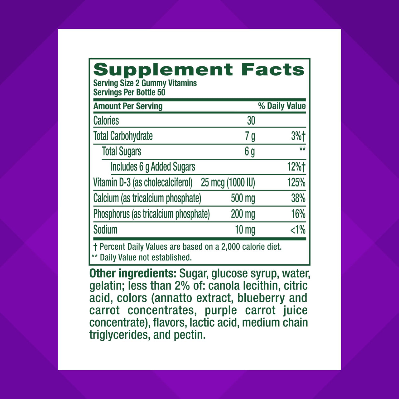 vitafusion Chewable Calcium Gummy Vitamins for Bone and Teeth Support, Calcium Gummies, Fruit and Cream Flavor, 100 Count, 50 Day Supply