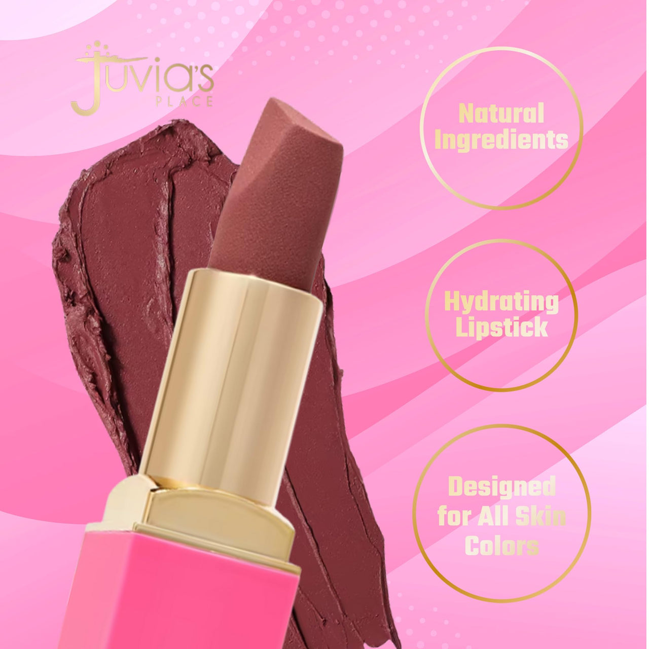Juvia's Place The Nude Velvety Matte Lipstick Kebi - Nude, Long-lasting, Rich-Color Lip Makeup, Creamy Lipstick with Matte Finish, Beauty & Lip Products