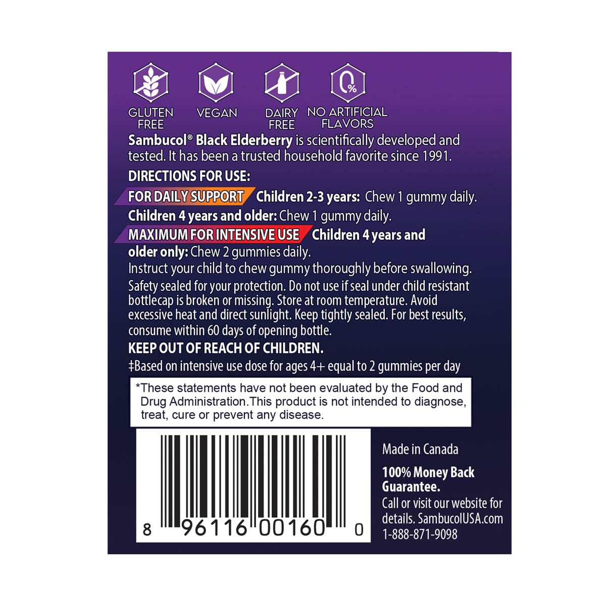 Sambucol Black Elderberry Gummies for Kids - Elderberry Gummies with Zinc and Vitamin C, Chewable Supplement for Kids, Low Sugar, Berry Flavor - 30 Count