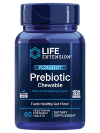 Thumbnail for Life Extension FLORASSIST® Prebiotic Chewable (Strawberry), 1000 mg xylooligosaccharides, prebiotic Supplement Provides Fuel for Gut Flora, Gluten-Free, Non-GMO, Vegetarian, 60 chewable Tablets