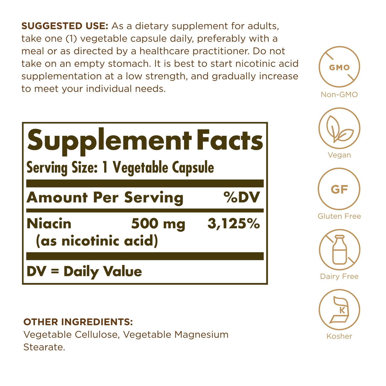 Niacin 500mg Solgar 100 VCaps