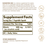 Thumbnail for Niacin 500mg Solgar 100 VCaps