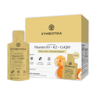 Thumbnail for CYMBIOTIKA Liposomal Vitamin D3 + K2 + CoQ10 Liquid Supplement, Enhanced Absorption, Joint + Bone Health, Immune Support, Heart Health, Gluten Free, Soy Free, Plant-Based, 28 5 mL Packets