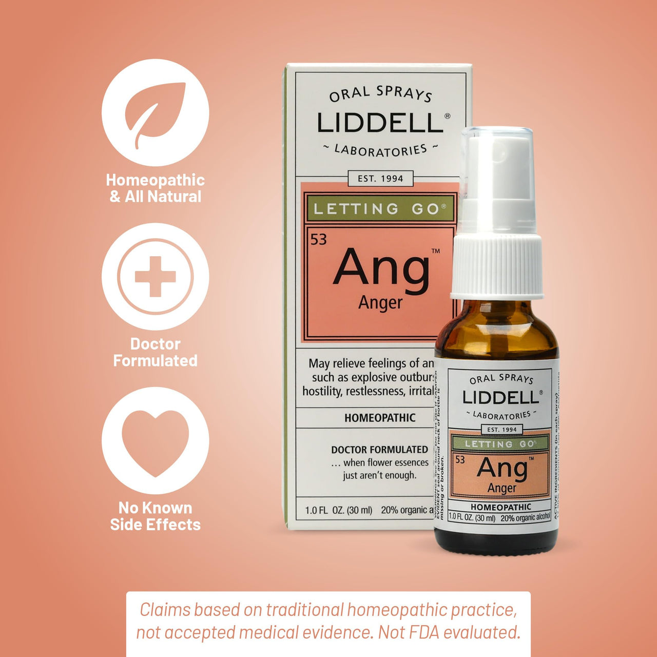 Liddell Homeopathic Letting Spray, Go Anger, 1 Fluid Ounce