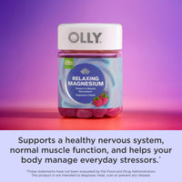 Thumbnail for OLLY Relaxing Magnesium Gummies, Supports Muscle Relaxation*, Magnesium Citrate, Raspberry Lavender Flavor, 15 Day Supply - 60 Count