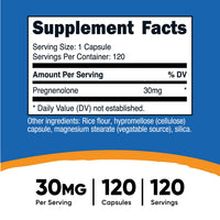 Thumbnail for Nutricost Pregnenolone 30mg, 120 Capsules - Non-GMO, Gluten Free, Vegetarian Capsules