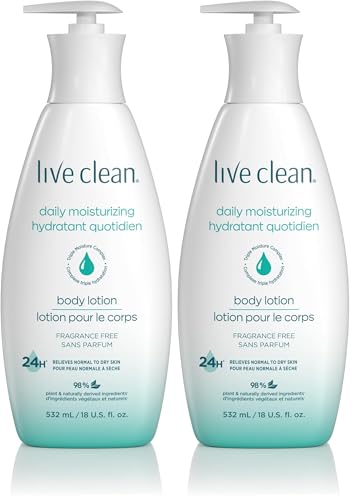 Image 1 of Default Title for the product Live Clean Daily Moisturizing Body Lotion, Fragrance Free, 18 Fl Oz (Pack of 2)