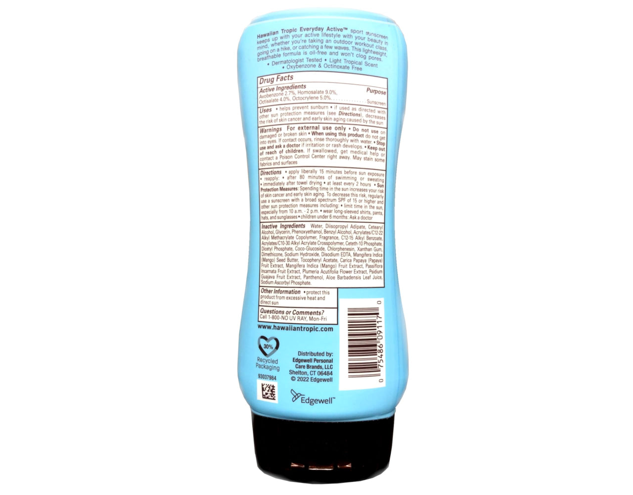 Hawaiian Tropic Everyday Active Sunscreen Lotion SPF 50, Water-Resistant, Broad Spectrum UVA/UVB Protection, 8 fl oz (Pack of 2)