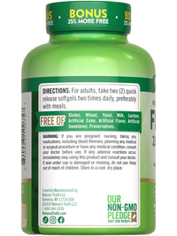 Thumbnail for Nature's Truth Omega 3 Fish Oil 2000 mg | 125 Liquid Softgels | Burpless, Lemon Flavor Pills | Non-GMO and Gluten Free Supplement