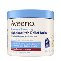 Thumbnail for Aveeno Eczema Therapy Nighttime Itch Relief Balm, Colloidal Oatmeal Formula Instantly Soothes Itchy, Eczema-Prone Skin, Moisturizing Balm for Sensitive Skin, Steroid- & Fragrance-Free, 11 oz