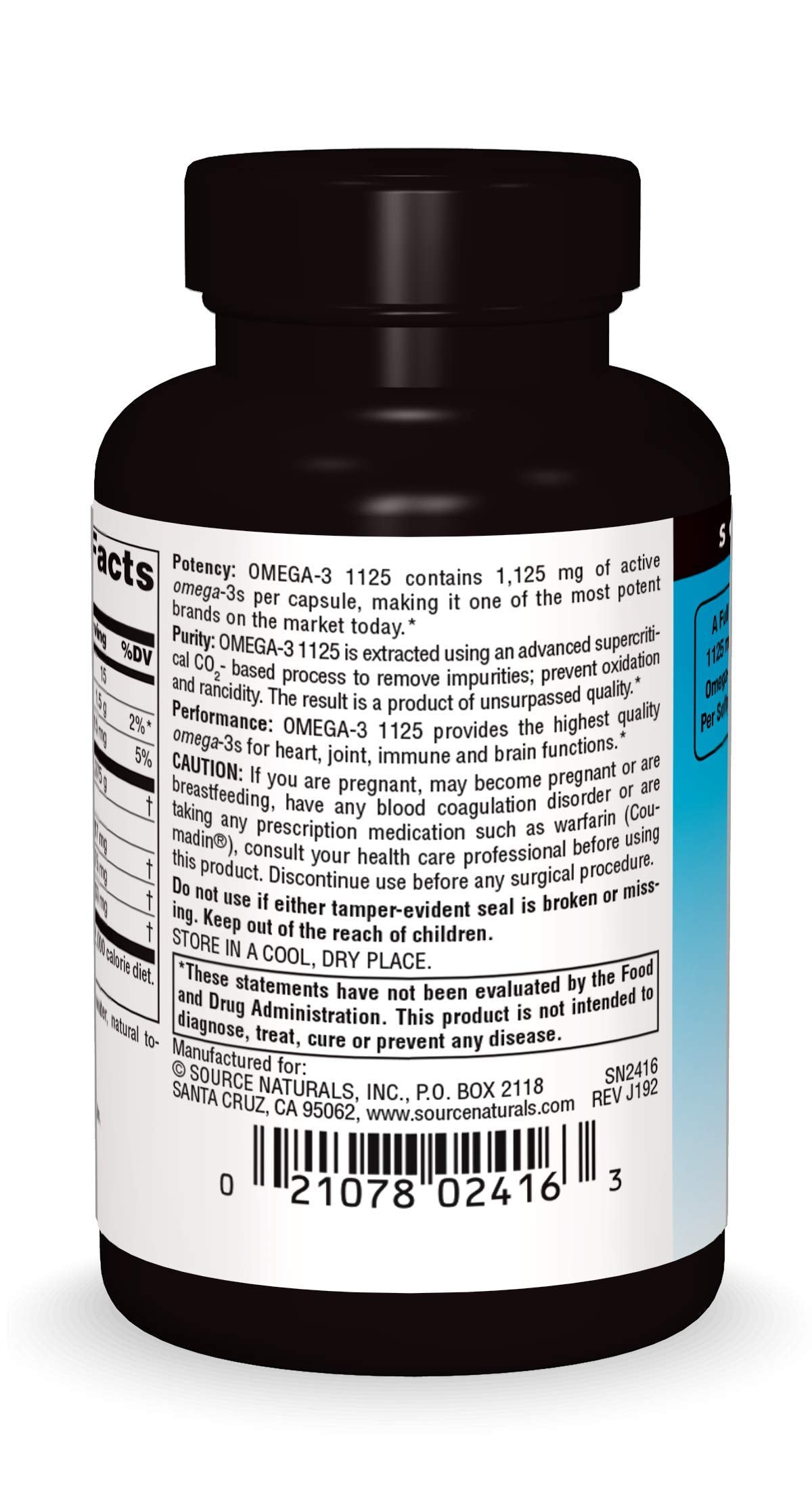 Source Naturals ArcticPure Omega-3 Fish Oil 1125mg Ultra Potency Maximum Strength EPA + DHA for Heart, Joint, Brain & Immune Health - 30 Softgels