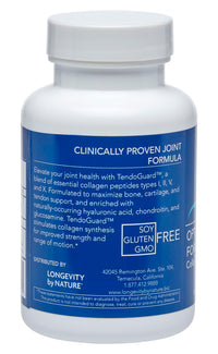 Thumbnail for Longevity by Nature TendoGuard Joint Support Supplement with Collagen Peptides, Hyaluronic Acid Supplements, Tendon and Ligament, 60 Capsules