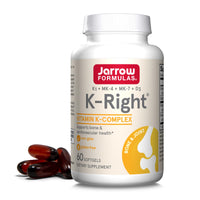 Thumbnail for Jarrow Formulas K-Right - Vitamin K-Complex (K1, MK-4, MK-7, D3) - 60 Servings (Softgels) - Dietary Supplement for Bone & Cardiovascular Health Support - Vitamin K2 MK-7 - Gluten Free