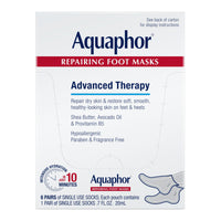 Thumbnail for Aquaphor Repairing Foot Masks, Moisturizing Socks for Dry Feet, Hydrating Foot Care Treatment with Avocado Oil and Shea Butter, Pack of 6