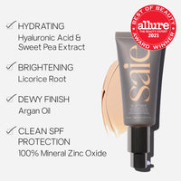 Thumbnail for Saie Slip Tint SPF 35 Tinted Moisturizer - Light Coverage Moisturizer + Broad Spectrum Zinc Oxide Sunscreen with Hydrating Hyaluronic Acid - Shade Three + Half (1.35 oz)