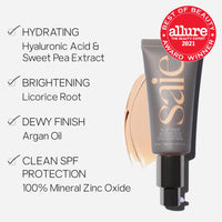 Thumbnail for Saie Slip Tint Tinted Moisturizer with SPF 35 - Light Coverage, Glowy Skin Tint & Mineral Sunscreen for Face with Hydrating Hyaluronic Acid - Summer Makeup Essential - Shade Three + Half (1.35 oz)