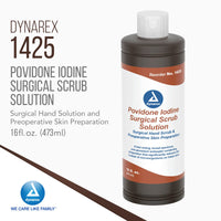 Thumbnail for Dynarex Povidone-Iodine Scrub Solution, Antiseptic Solution for Skin and Mucosa, Ideal for Surgical Site Preparation, Contains Povidone Iodine 7.5%, 16 fl. oz., 1 Bottle