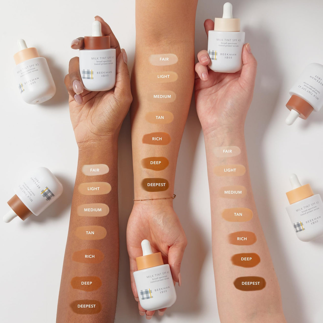 Beekman 1802 Milk Tint Face Primer with SPF 43, Deep - Oxybenzone Free - 1 oz - Tinted Mineral SPF, Makeup Primer & Moisturizer - Blends Seamlessly - Good for Sensitive Skin - Cruelty Free