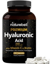 Thumbnail for NatureBell Hyaluronic Acid Supplements 250mg | 240 Capsules, with Biotin 5000mcg & Vitamin C 25mg, 3 in 1 Support - Skin Hydration, Joint Lubrication, Hair and Eye Health