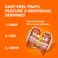 Thumbnail for IAMS Perfect Portions Sensitive Digestion & Skin Wet Cat Food Pate, Adult Grain Free Pate, Turkey Recipes, (24) 2.6 oz. Twin-Pack Trays