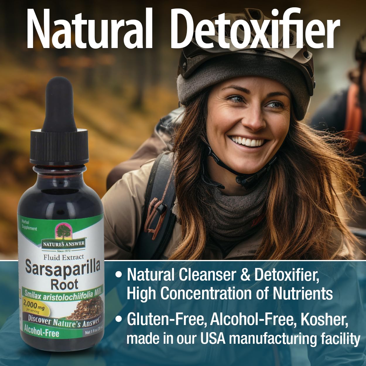 Nature's Answer Alcohol-Free Sarsaparilla Root Liquid , 1-Fluid Ounce | Natural Cleanser & Detoxifier