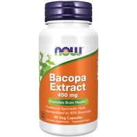 Thumbnail for NOW Foods Supplements, Bacopa Extract (Bacopa monnieri) 450 mg, Promotes Brain Health*, 90 Veg Capsules