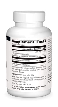Thumbnail for Source Naturals Magnesium Ascorbate, Gentle Non-Acidic Vitamin C*, 1000mg - 120 Tablets