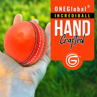 Thumbnail for ONEGlobal Soft Indoor Outdoor Incrediball Practice Cricket Ball | Rubber Cricket Ball with Soft Core & Real Stitched Seam | for Practice, Coaching, Honing Skills & Family Fun | 7 Colours (3-Orange)