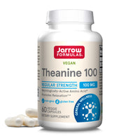 Thumbnail for Jarrow Formulas® Regular Strength Theanine 100 mg, Dietary Supplement, 60 Capsules, 60 Day Supply