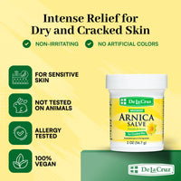 Thumbnail for De La Cruz Arnica Salve - Foot Cream for Dry Cracked Heels and Feet - Moisturizing Hand Salve for Dried Hands - 24 Hour Moisture Foot Cream for Dry Cracked Feet and Rough Skin - (2 Ounces)