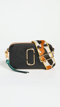 Thumbnail for Marc Jacobs Women's Snapshot Camera Bag, Black/Honey Ginger Multi, One Size