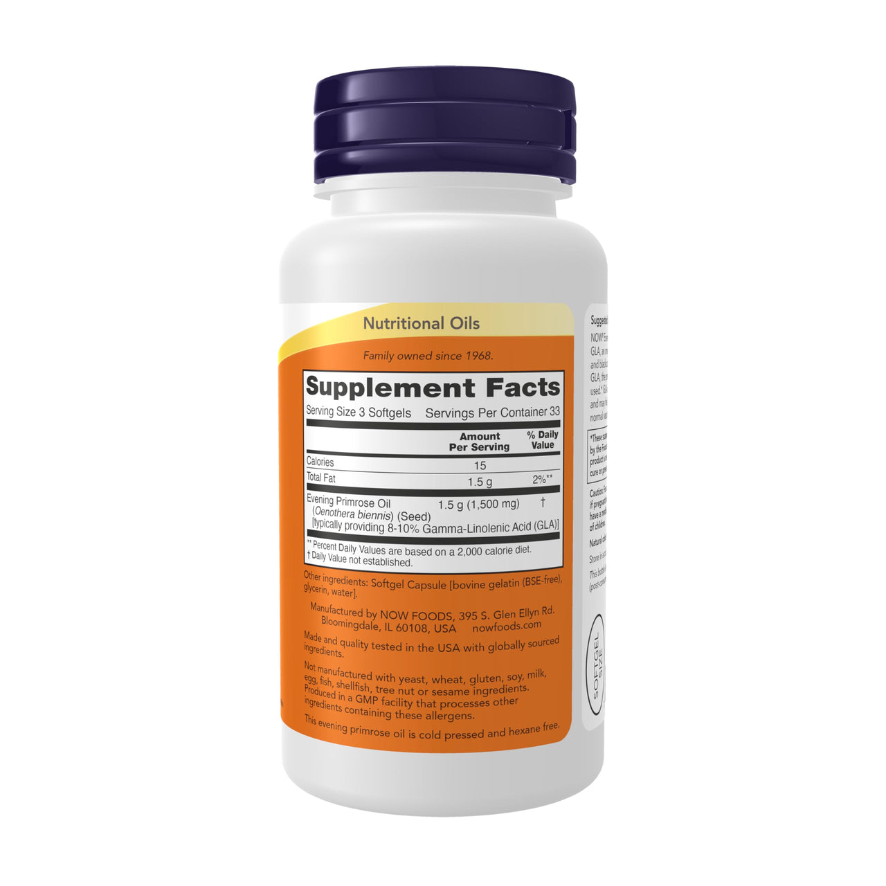 NOW Foods Supplements, Evening Primrose Oil 500 mg with Naturally Occurring GLA (Gamma-Linolenic Acid), 100 Softgels