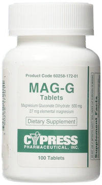 Thumbnail for Mag-G Tablets Magnesium Gluconate Dietary Supplement 100 Tablets Per Bottle