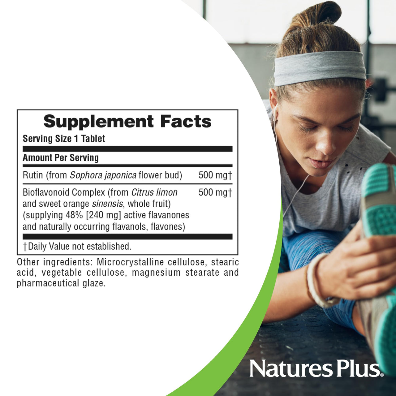NaturesPlus Biorutin - 1000mg, 90 Tablets - Bioflavonoid & Rutin Complex - Vegetarian, Gluten Free - 90 Servings