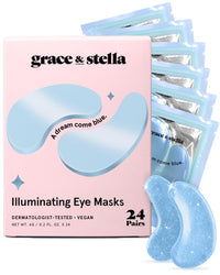Thumbnail for grace & stella Award Winning Under Eye Mask (Blue, 24 Pairs) Reduce Dark Circles, Puffy Eyes, Undereye Bags, Wrinkles, Gel Under Eye Patches, Birthday Gifts for Women - Vegan Cruelty-Free Self Care