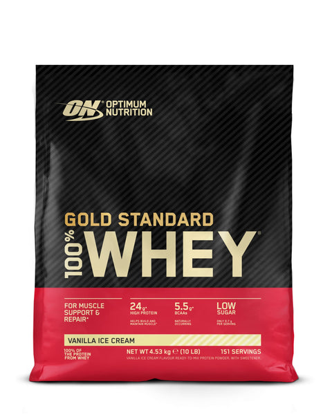 Optimum Nutrition Gold Standard 100% Whey Protein Vanilla Ice Cream - 10 lbs