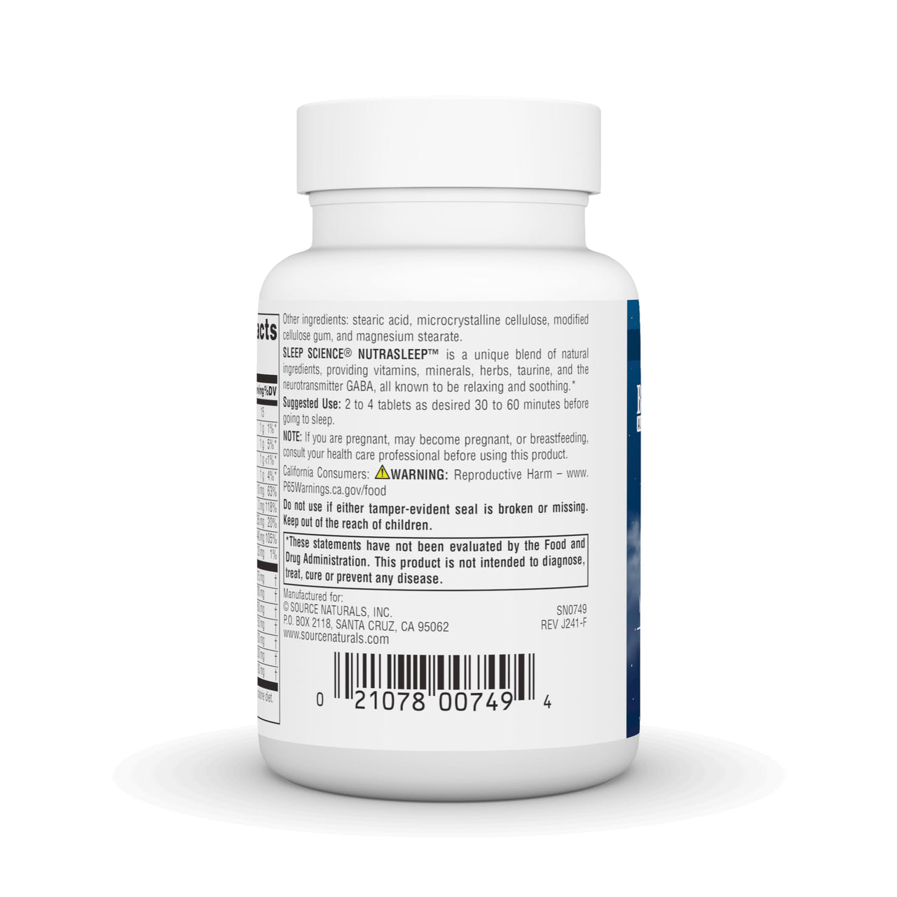 Source Naturals NutraSleep, Melatonin-Free Multi-Nutrient & Herb Complex, Vegetarian Formula for Relaxation Support - 40 Tablets