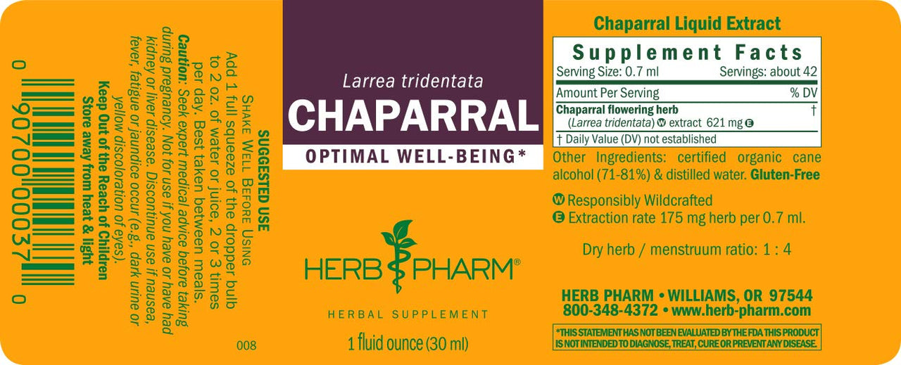 Herb Pharm Chaparral Liquid Extract, 1 Fl Oz