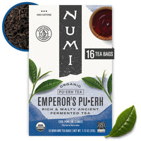 Thumbnail for Numi Organic Emperor's Pu-erh Tea, 16 Dark Tea Bags, Aged Fermented Yunnan Black Tea, Caffeinated