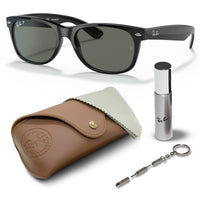 Thumbnail for Ray-Ban RB2132 NEW WAYFARER Classic Polarized Square Shape Sunglasses With Eyewear Kit Bundle - High Bridge Fit - Casual Wear Square Sunglasses