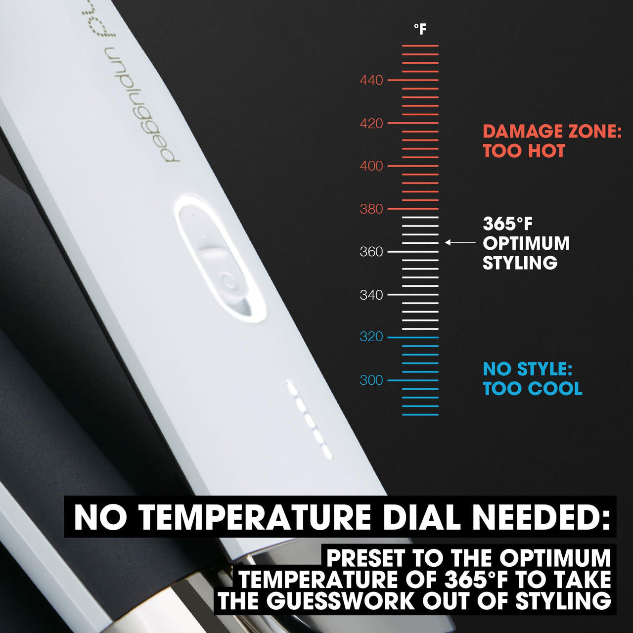 ghd Unplugged Styler ― 1" Cordless Flat Iron Hair Straightener, Professional Travel Straightening Iron with Heat-Resistant Case, USB-C Charging for 20-Minutes of Use ― White