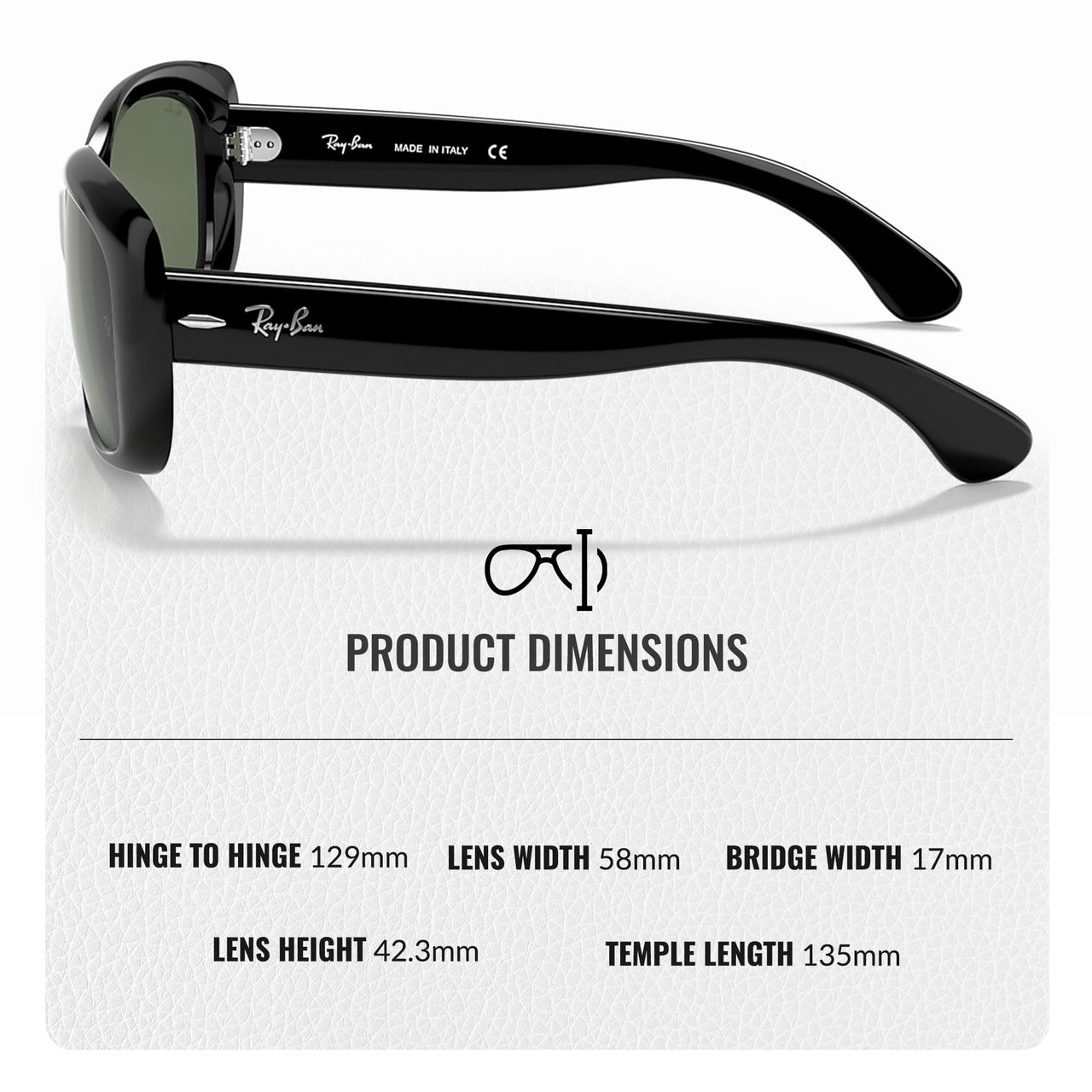 Ray-Ban RB4101 JACKIE OHH Butterfly Shaped Non-Polarized Sunglasses for Women – Includes Official RAYBAN Eyewear Kit – Ideal Formal & Casual Wear Sunglasses – Dark Green Lens