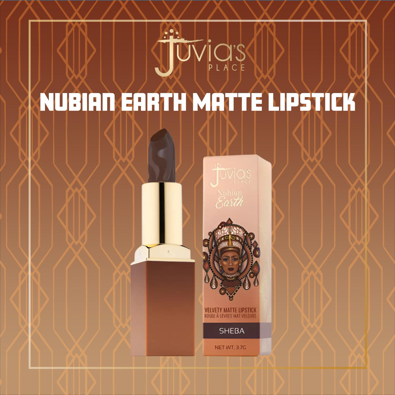 Juvia's Place Nubian Earth Matte Lipstick Sheeba - Hydrating Long-lasting Lipstick, Richly Pigmented Lip Makeup, Creamy with Matte Finish Beauty & Lip Care Product
