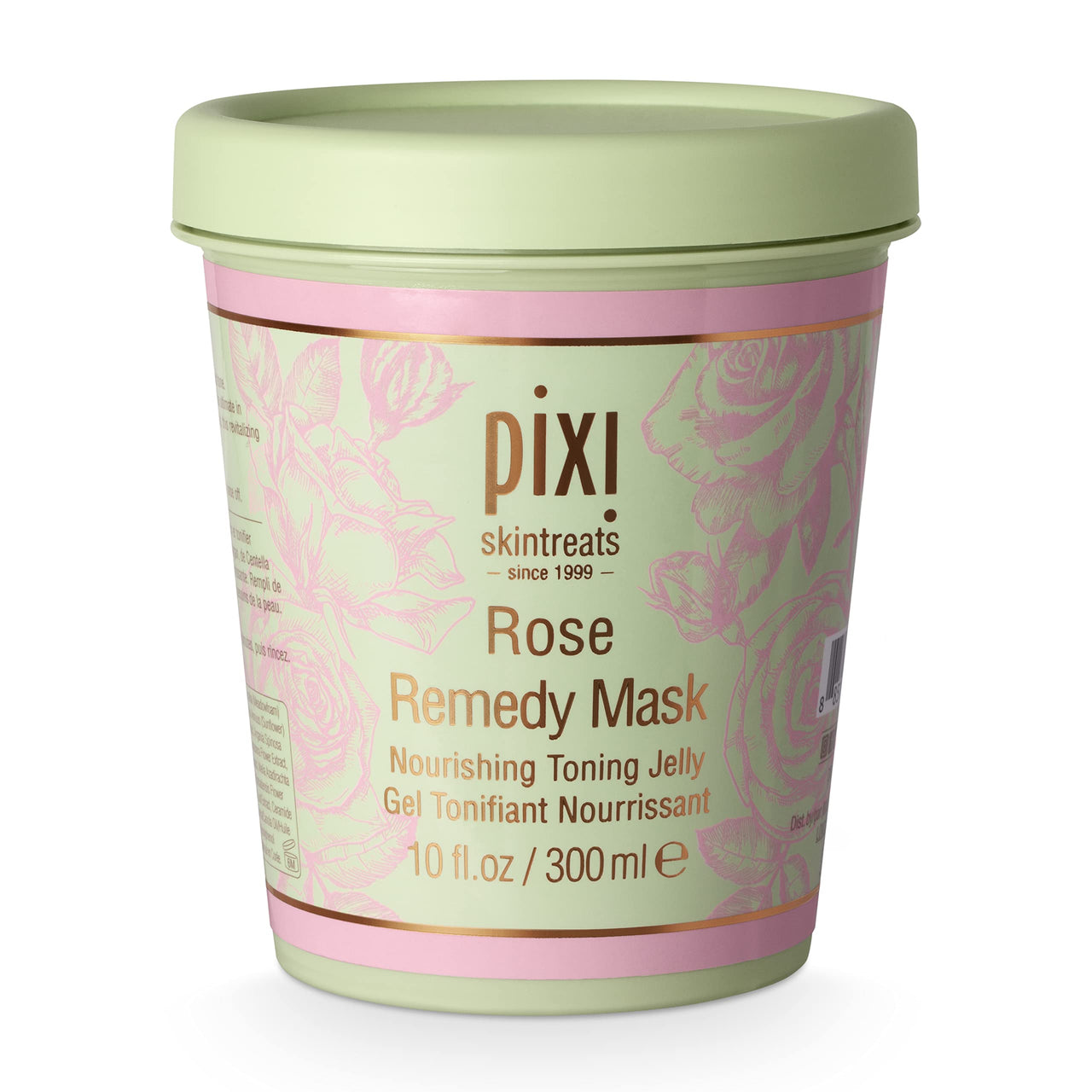 Pixi Rose Remedy Mask | Toning Jelly Face Mask with Rosehip Oil, Cica & Turmeric | Hydrates, Soothes & Restores Radiance | 10 fl oz/300 ml
